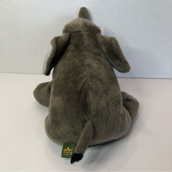 Wild Republic 14 inch Grey Elephant Realistic Stuffed Animal Plush 2012 - Picture 3 of 5